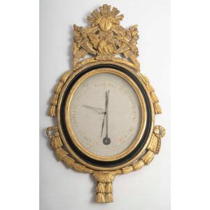 "the Rising Sun" Barometer-thermometer, Louis XVI Period (1774-1793). 18th Century.