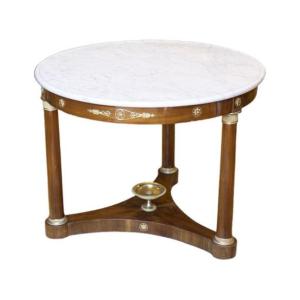 Large Pedestal Table In The Premier Empire Style. Napoleon III Period. 19th Century.