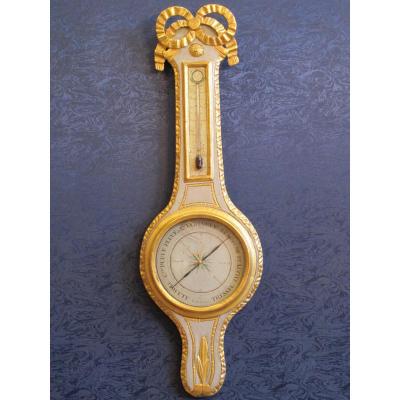 A Louis XVI Period (1774 - 1793) Barometer-thermometer.