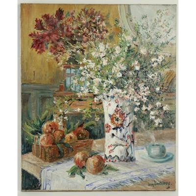 A Bouquet Of Flowers And Fruits.