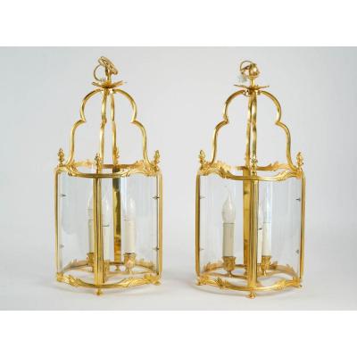A Pair Of Louis XV Style Lanterns.