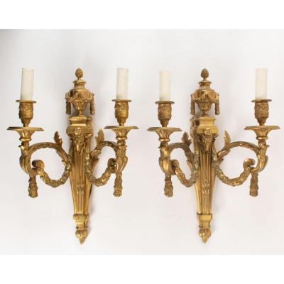 A Pair Of Louis XVI Style Wall Lights.