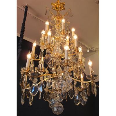 An Important Crystal Louis XV Style Chandellier.