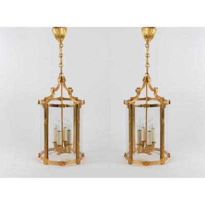 A Pair Of Louis XVI Style Lanterns.