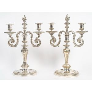 A Pair Of Regence Style Candelstick.