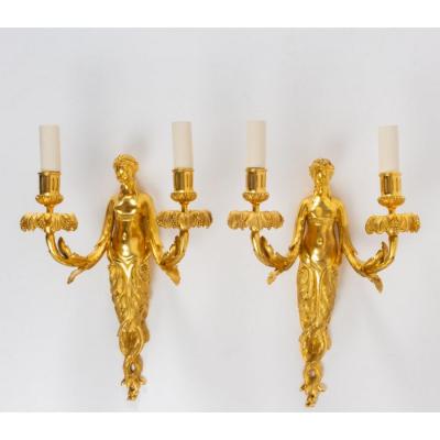 A Pair Of Louis XVI Style Wall Lights.