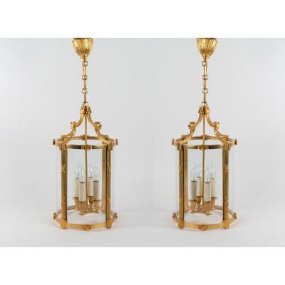 A Pair Of Louis XVI Style Lanterns.