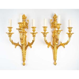 A Pair Of Wall-lights In Louis XVI Style.