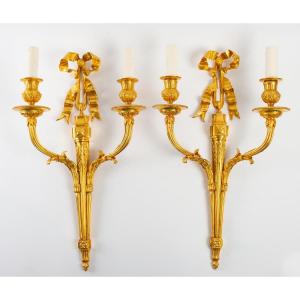 A Pair Of Wall Lights In The Louis XVI Style. 