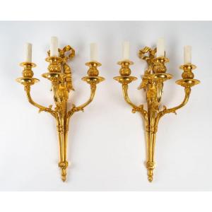 A Pair Of Napoléon III Period (1852 - 1870) Wall-lights.