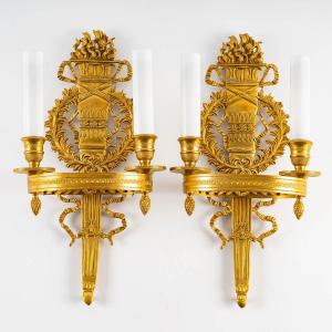 A Pair Of Wall - Lights In 1st Empire Style.