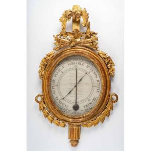 A Louis XVI Period (1774 - 1793) Barometer - Thermometer.