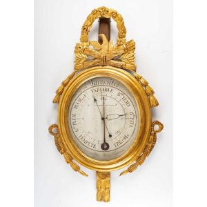A Louis XVI Period (1774 - 1793) Barometer - Thermometer.