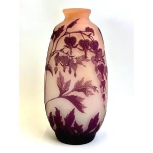 Emile Gallé Art Nouveau Vase "hearts Of Mary"