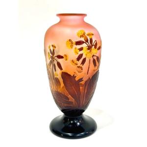 Emile Gallé Vase "officinal Primroses"