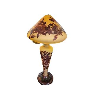 Emile Gallé Mushroom Lamp "aux Clematis"