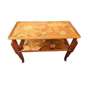 Emile Gallé Modernist Coffee Table “stylized Flowers”