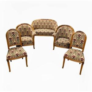 Camille Gauthier Art Nouveau Living Room Set "aux Roses"