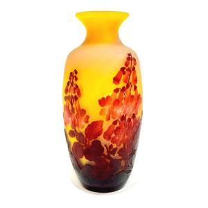 Emile Gallé Vase "red Foxgloves"
