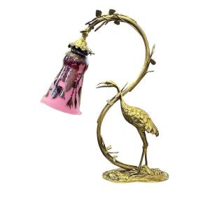 André Delatte "wilder And Roses" Table Lamp