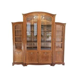 Georges Nowak Important Art Nouveau Library "with Orchids"