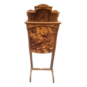 Louis Majorelle Art Nouveau Sweet Note "squirrel And Butterflies"