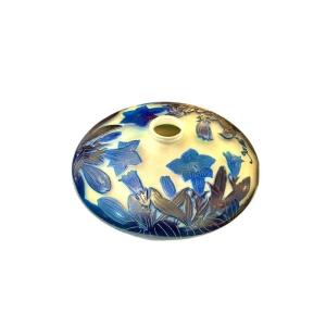 Emile Gallé "blue Trumpet Vine" Spinning Top Vase