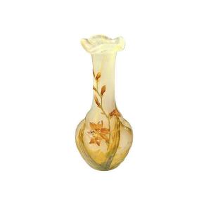 Daum Nancy Art Nouveau Vase, Soliflore "freesias"