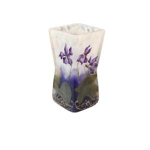 Daum Nancy Art Nouveau Vase "with Violets"
