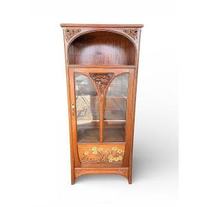 Camille Gauthier Art Nouveau Marquetry Display Case "umbels"
