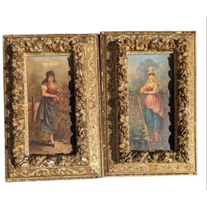 Pair Of Hsp Women Paintings 1850