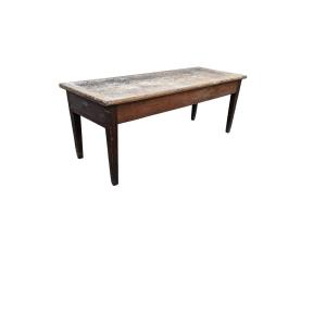 Cherry Farmhouse Table With Spindle Legs And Two-plank Top 