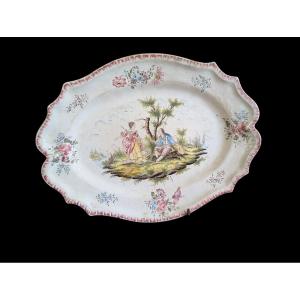 18th Century Earthenware Dish By Veuve Perrin 