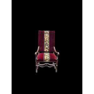 17th Century Armchair With Petit Point Tapestry 