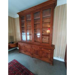 Large Two-part Library With 8 Doors, 19th Century 