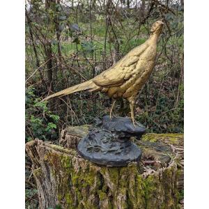 Large Bronze Pheasant With Double Patina – Paul Comoléra