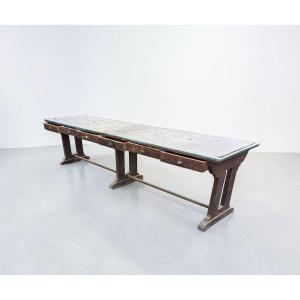 Large Coffee Table / Trade Table – 10 Drawers – 20th Century