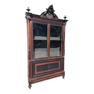 Napoleon III Display Cabinet In Blackened Rosewood – In The Style Of Hippolyte Sauvrezy –