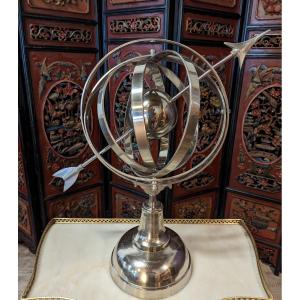 Armillary Sphere In Nickel Plated Metal