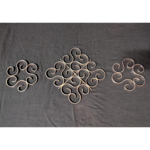 Trivet With Two Gallia Bottle Coasters For Christofle