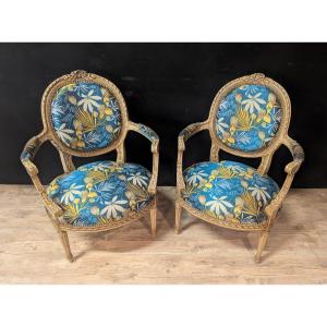 Pair Of Louis XVI Style Armchairs