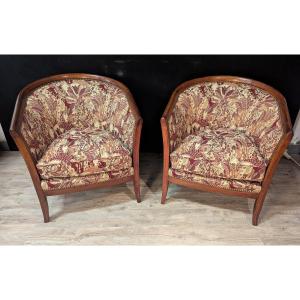 Pair Of Art Deco Gondola Armchairs Dating From The 1930s