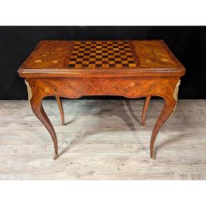 Louis XV Style Marquetry Games Table
