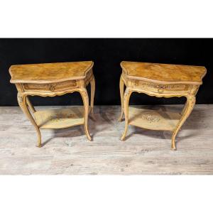 Pair Of Italian Bedside Tables Painted In The Louis XV Style
