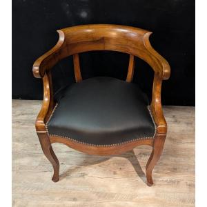 Walnut Desk Armchair - Restoration Period - 19th Century