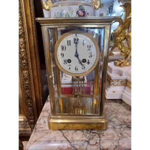 Glazed Cage Pendulum In Gilt Bronze