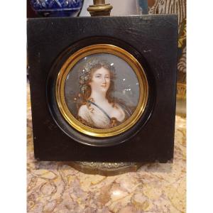 Miniature On Ivory, Portrait Of A Woman