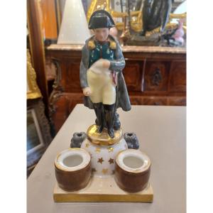 Porcelain Inkwell With The Image Of Napoleon