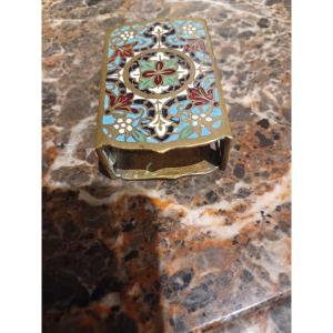 Case For Matchbox In Cloisonné Enamel And Brass