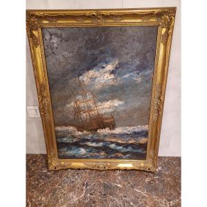 Marine Painting, Robert Mogisse, 20th Century